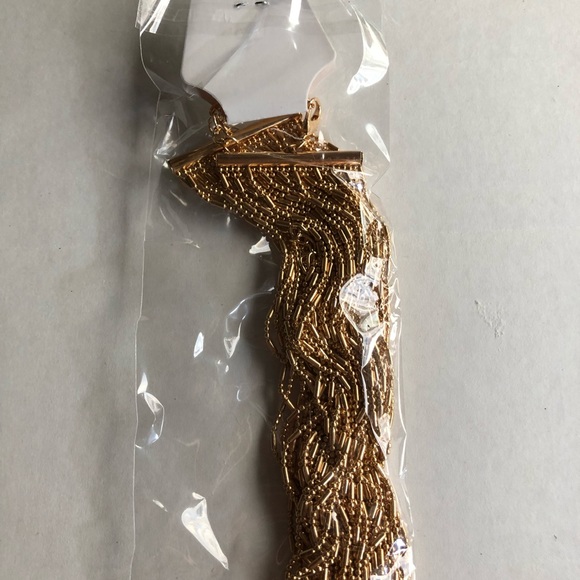 NWT Multi-Row Italian Waterfall Necklace in Goldtone. - Picture 13 of 15